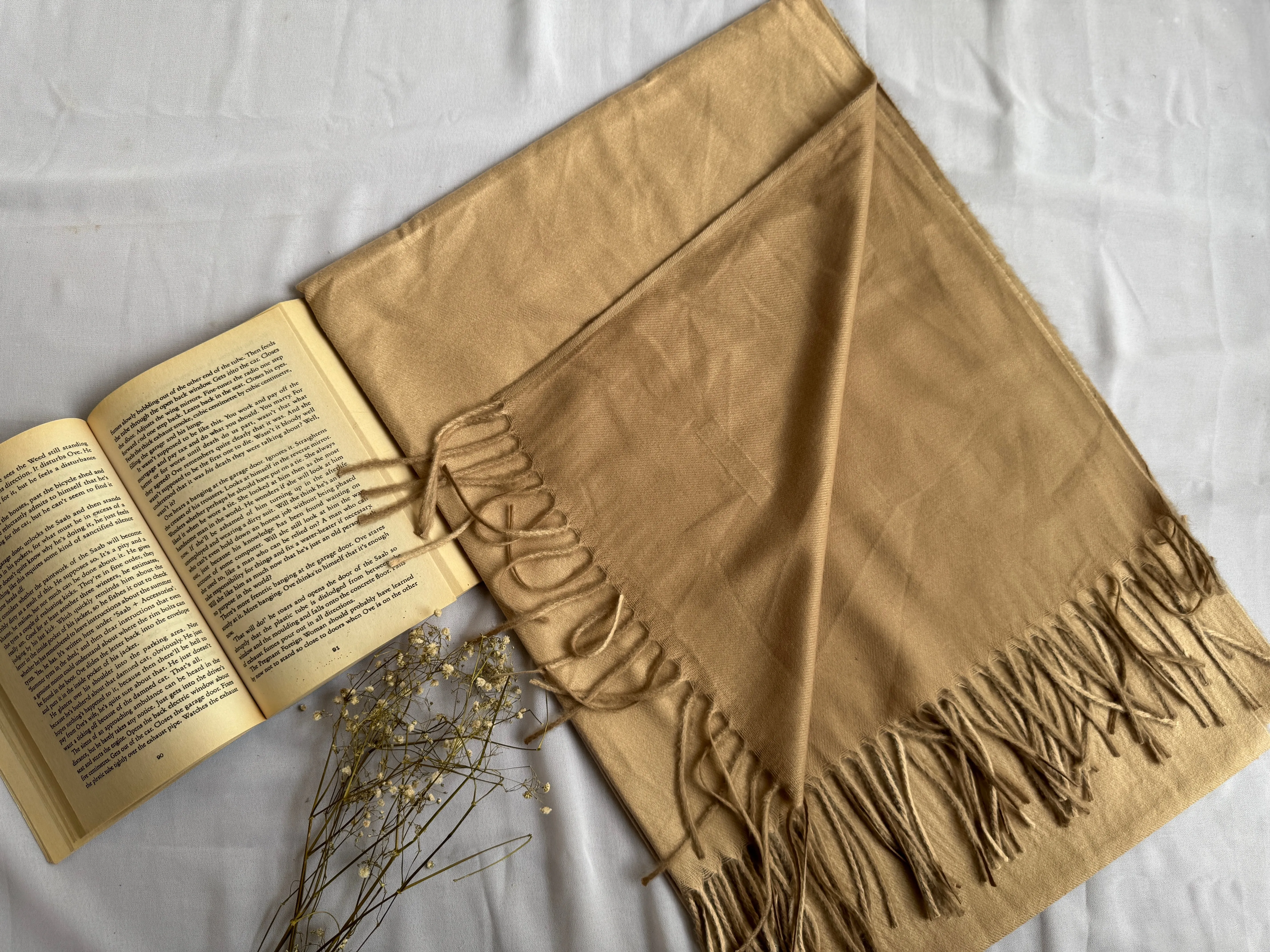 Reversible Woollen Pashmina- Tan Brown Nude