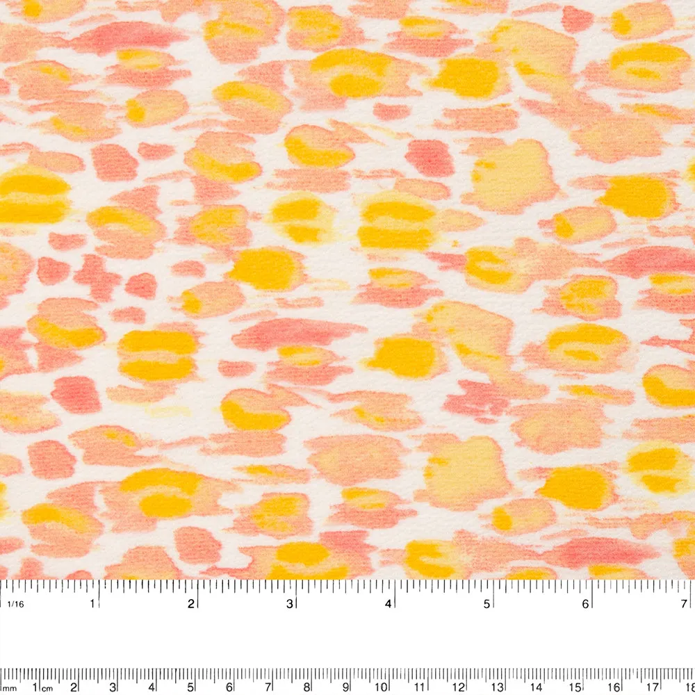 Textured printed georgette - Leopard - Yellow