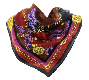 Versace Jeans Couture Multi/Gold Charm Link Baroque Print Silk Scarf