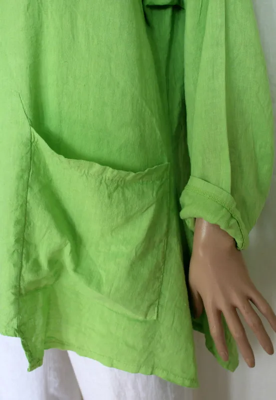 Womens Italian Fine Linen Long Sleeved Pocket Tunic (was £30)